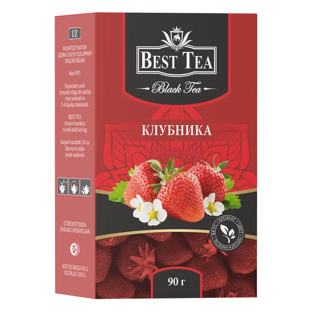 BEST TEA — Чёрный чай с ароматом клубники, 90 г