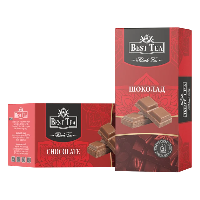 BEST TEA — Чёрный чай с ароматом шоколада, 25 конвертов × 1,5 г