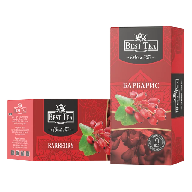 BEST TEA — Чёрный чай с ароматом барбариса, 25 конвертов × 1,5 г