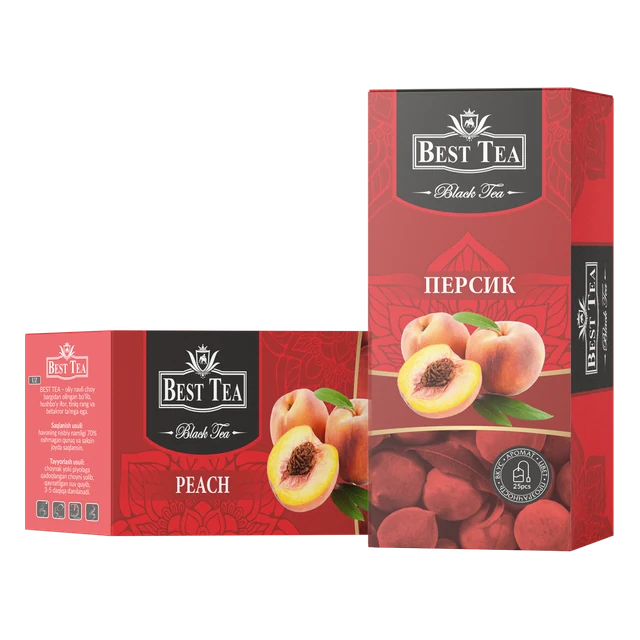 BEST TEA — Чёрный чай с ароматом персика, 25 конвертов × 1,5 г