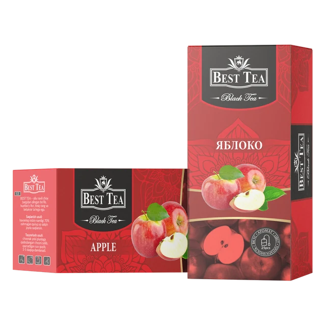 BEST TEA — Чёрный чай с ароматом яблока, 25 конвертов × 1,5 г