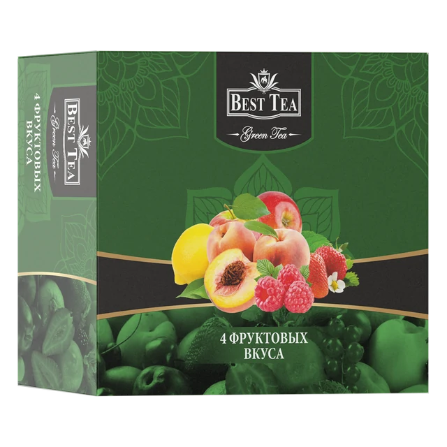 BEST TEA — Зелёный чай «Фруктовое ассорти», 100 фильтр-пакетов × 1,5 г