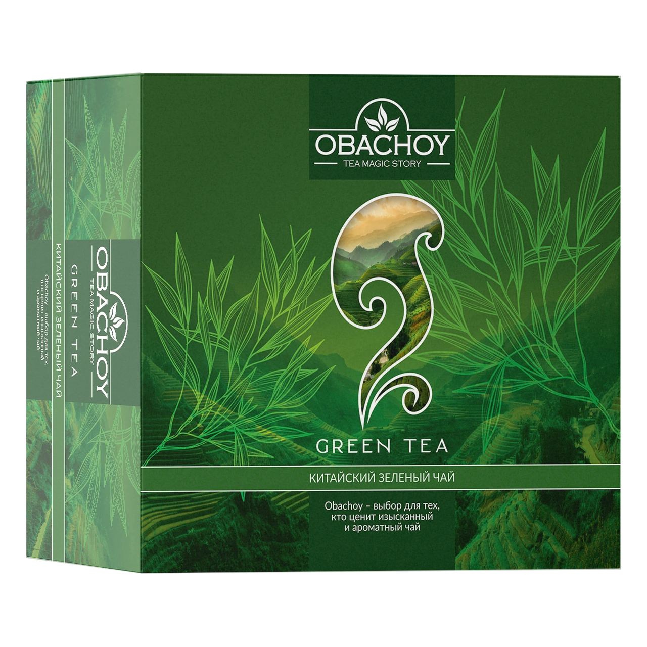 OBACHOY — Зелёный чай, 100 фильтр-пакетов × 2 г